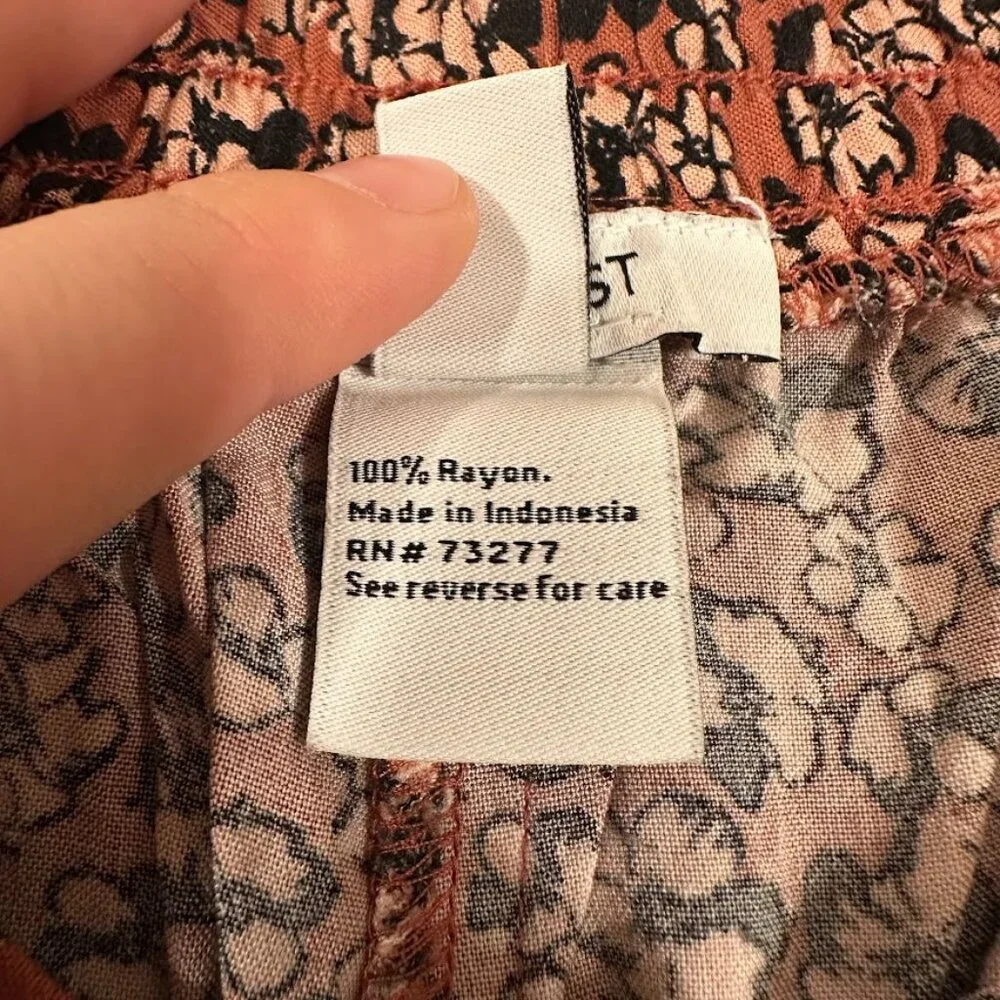 Nine West Orange Lightweight Floral Midi Skirt Size L | Boho, Swing, Cottagecore - Picture 10 of 11